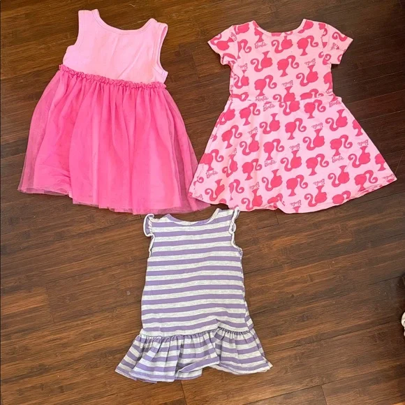 Barbie Pink and Purple Kids Dress Trio - Picture 4 of 4